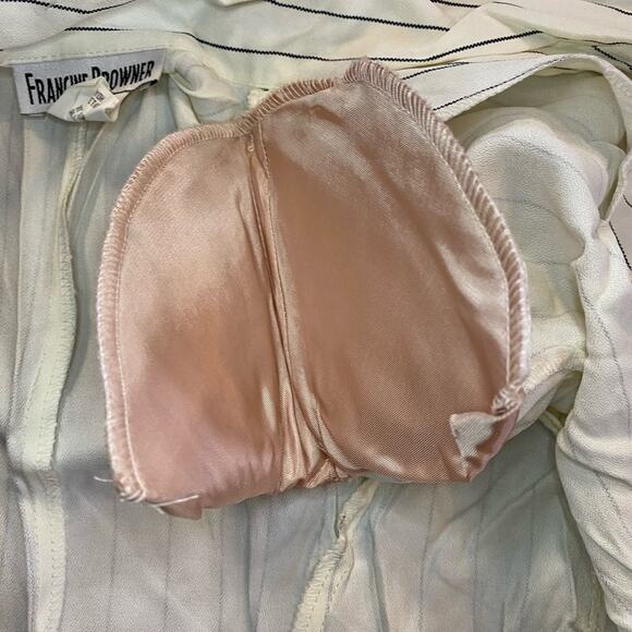 Francine Browner Vintage White Stripe Oversized Blazer Womens 6 - Picture 9 of 15